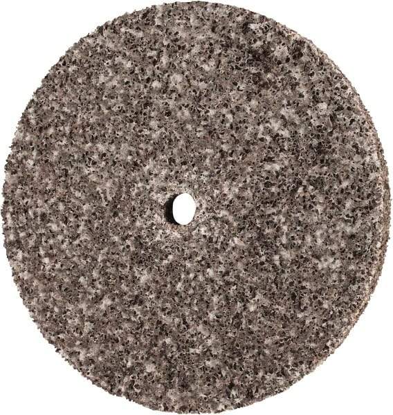 3M - 3" Diam, 1/4" Face Width, 1/4" Center Hole, Coarse Grade, Aluminum Oxide Deburring Wheel - Unitized, Hard Density 7 Grade, 18,100 RPM - Eagle Tool & Supply