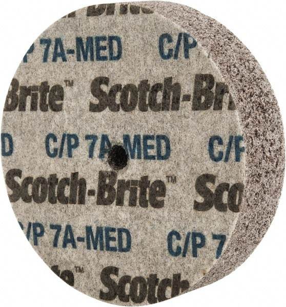 3M - 3" Diam, 3/4" Face Width, 1/4" Center Hole, Medium Grade, Aluminum Oxide Deburring Wheel - Unitized, Hard Density 7 Grade, 15,100 RPM - Eagle Tool & Supply