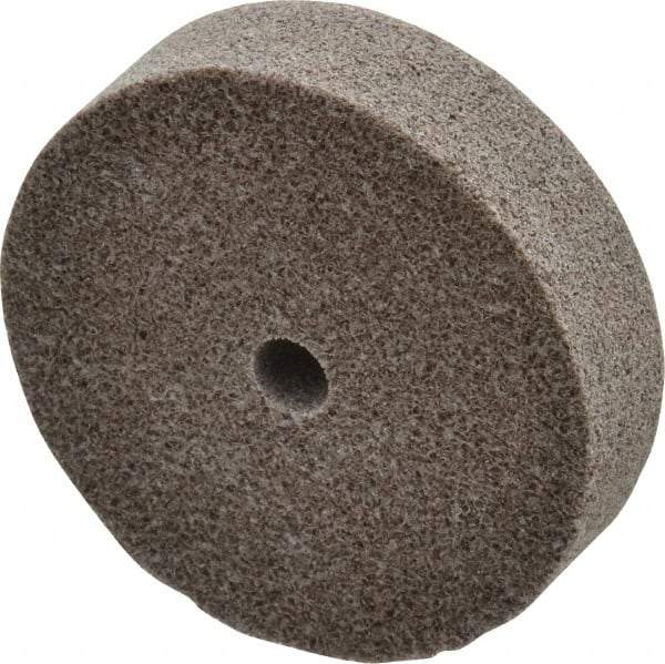 3M - 3" Diam, 3/4" Face Width, 3/8" Center Hole, Fine Grade, Aluminum Oxide Deburring Wheel - Unitized, Medium Density 5 Grade, 15,100 RPM - Eagle Tool & Supply