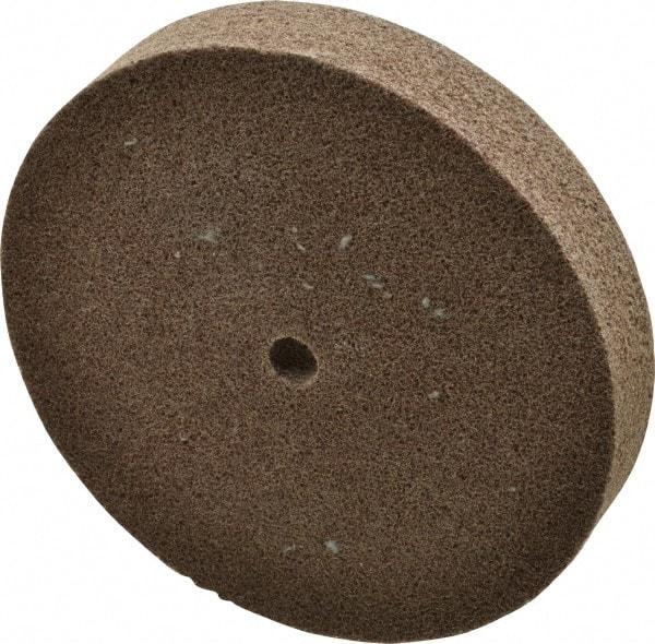 3M - 6" Diam, 1" Face Width, 1/2" Center Hole, Medium Grade, Aluminum Oxide Deburring Wheel - Unitized, Hard Density 7 Grade, 7,500 RPM - Eagle Tool & Supply