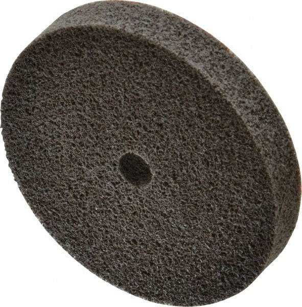 3M - 3" Diam, 1/2" Face Width, 3/8" Center Hole, Fine Grade, Aluminum Oxide Deburring Wheel - Unitized, Soft Density 3 Grade, 14,100 RPM - Eagle Tool & Supply