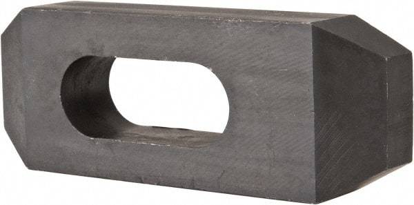 Value Collection - 5/8" Stud, Heat Treated Steel, Plain Strap Clamp - 1.772" Travel, 4" OAL x 1-1/2" Wide x 3/4" High, Black Oxide, Tapered Nose - Eagle Tool & Supply