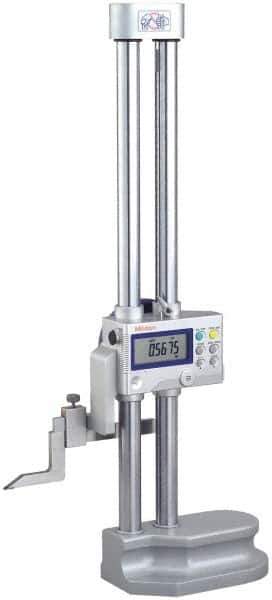 Mitutoyo - 12" Electronic Height Gage - 0.0005, 0.0002" (Switchable) Resolution, Accurate to 0.001", LCD Display, SPC Data Output - Eagle Tool & Supply