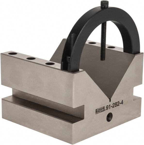 SPI - 4-3/8" Max Capacity, 90° Angle, Hardened Steel V-Block - 6" Long x 6" Wide x 4" High, Sold as Individual - Eagle Tool & Supply