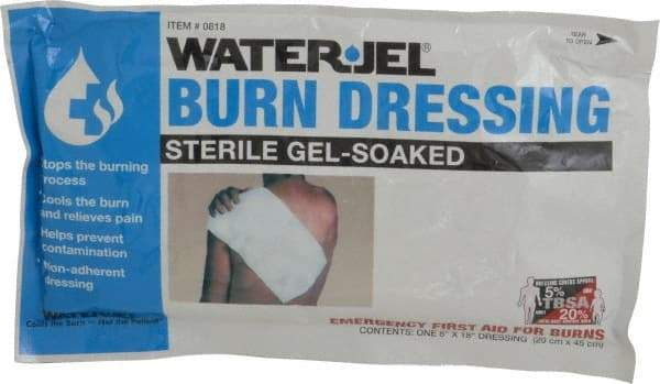 North - 18" Long x 8" Wide, General Purpose Gel Soaked Burn Dressing - White, Nonwoven Bandage - Eagle Tool & Supply