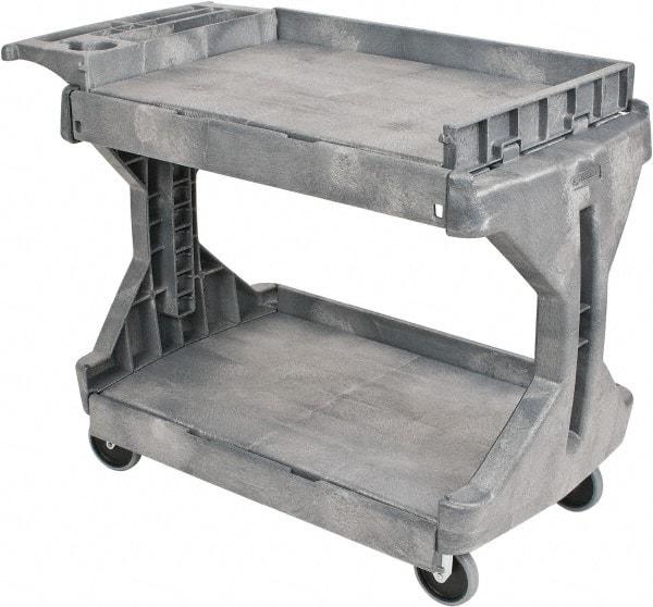 Akro-Mils - 400 Lb Capacity, 24-1/2" Wide x 45" Long x 32" High Standard Utility Cart - 2 Shelf, Plastic, 2 Rigid/2 Swivel Casters - Eagle Tool & Supply