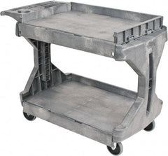 Akro-Mils - 400 Lb Capacity, 24-1/2" Wide x 45" Long x 32" High Standard Utility Cart - 2 Shelf, Plastic, 2 Rigid/2 Swivel Casters - Eagle Tool & Supply