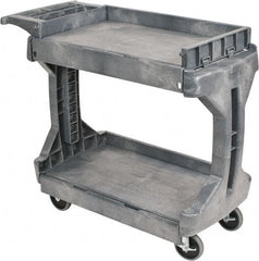 Akro-Mils - 400 Lb Capacity, 19" Wide x 41-1/2" Long x 34-3/4" High Standard Utility Cart - 2 Shelf, Plastic, 2 Rigid/2 Swivel Casters - Eagle Tool & Supply