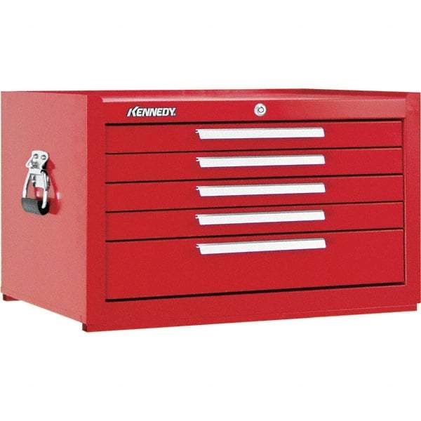 Kennedy - 5 Drawer Tool Chest - 27" Wide x 18" Deep x 16-5/8" High, Steel, Red - Eagle Tool & Supply