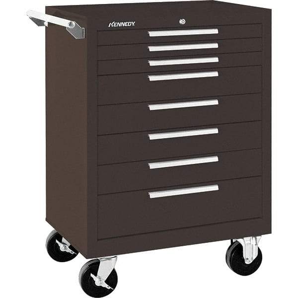 Kennedy - 8 Drawer 1,400 Lb Capacity Steel Tool Roller Cabinet - 27" Wide x 39" High x 18" Deep, Brown - Eagle Tool & Supply