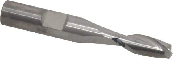 RobbJack - 19/64", 3/4" LOC, 3/8" Shank Diam, 2-1/2" OAL, 2 Flute, Solid Carbide Square End Mill - Single End, Uncoated, Spiral Flute, 30° Helix, Centercutting, Right Hand Cut, Right Hand Flute, Series T12-203 - Eagle Tool & Supply