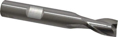 RobbJack - 3/8", 1/2" LOC, 3/8" Shank Diam, 2-1/2" OAL, 2 Flute, Solid Carbide Square End Mill - Single End, Uncoated, Spiral Flute, 30° Helix, Centercutting, Right Hand Cut, Right Hand Flute, Series T12-201 - Eagle Tool & Supply