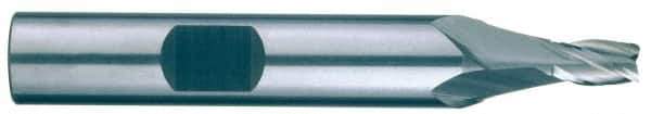 RobbJack - 15/64", 5/8" LOC, 3/8" Shank Diam, 2-1/2" OAL, 4 Flute, Solid Carbide Square End Mill - Single End, Uncoated, Spiral Flute, 30° Helix, Centercutting, Right Hand Cut, Right Hand Flute, Series T12-405 - Eagle Tool & Supply