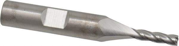 RobbJack - 5/32", 9/16" LOC, 3/8" Shank Diam, 2-1/2" OAL, 4 Flute, Solid Carbide Square End Mill - Single End, Uncoated, Spiral Flute, 30° Helix, Centercutting, Right Hand Cut, Right Hand Flute, Series T12-405 - Eagle Tool & Supply