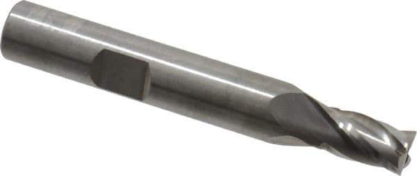 RobbJack - 9/32", 7/16" LOC, 3/8" Shank Diam, 2-1/2" OAL, 4 Flute, Solid Carbide Square End Mill - Single End, Uncoated, Spiral Flute, 30° Helix, Centercutting, Right Hand Cut, Right Hand Flute, Series T12-403 - Eagle Tool & Supply