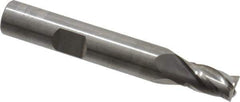 RobbJack - 9/32", 7/16" LOC, 3/8" Shank Diam, 2-1/2" OAL, 4 Flute, Solid Carbide Square End Mill - Single End, Uncoated, Spiral Flute, 30° Helix, Centercutting, Right Hand Cut, Right Hand Flute, Series T12-403 - Eagle Tool & Supply