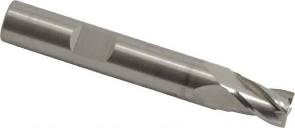 RobbJack - 5/16", 7/16" LOC, 3/8" Shank Diam, 2-1/2" OAL, 4 Flute, Solid Carbide Square End Mill - Single End, Uncoated, Spiral Flute, 30° Helix, Centercutting, Right Hand Cut, Right Hand Flute, Series T12-403 - Eagle Tool & Supply