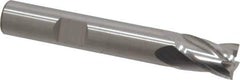 RobbJack - 3/8", 1/2" LOC, 3/8" Shank Diam, 2-1/2" OAL, 4 Flute, Solid Carbide Square End Mill - Single End, Uncoated, Spiral Flute, 30° Helix, Centercutting, Right Hand Cut, Right Hand Flute, Series T12-403 - Eagle Tool & Supply