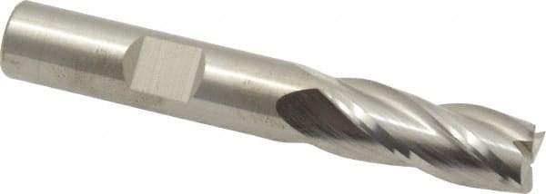 RobbJack - 3/8", 7/8" LOC, 3/8" Shank Diam, 2-1/2" OAL, 4 Flute, Solid Carbide Square End Mill - Single End, Uncoated, Spiral Flute, 30° Helix, Centercutting, Right Hand Cut, Right Hand Flute, Series TR-404 - Eagle Tool & Supply