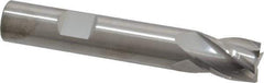 RobbJack - 1/2", 5/8" LOC, 1/2" Shank Diam, 3" OAL, 4 Flute, Solid Carbide Square End Mill - Single End, Uncoated, Spiral Flute, 30° Helix, Centercutting, Right Hand Cut, Right Hand Flute, Series T12-403 - Eagle Tool & Supply