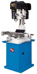 Value Collection - 1 Phase, Step Pulley Mill Drill Machine - 28-3/4" Table Length x 8-1/4" Table Width, 18-1/8" Longitudinal Travel, 7-1/2" Cross Travel, 12 Spindle Speeds, 1.5 hp, 110/220 Volts - Eagle Tool & Supply