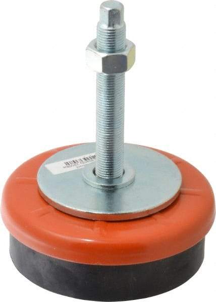 Sunnex - M16 x 1.50 Bolt Thread, 4-3/4" Long x 1-9/16" High Single Stud Mount Leveling Pad & Mount - 2,100 Max Lb Capacity, 4-3/4" Base Diam - Eagle Tool & Supply