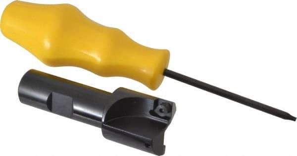 Kennametal - 1-1/8" Cut Diam, 8.64mm Max Depth of Cut, 3/4" Shank Diam, 3-1/4" OAL, Indexable Square Shoulder End Mill - SPEB 322 Inserts, Cylindrical Shank, 0° Lead Angle - Eagle Tool & Supply