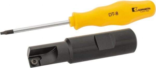 Kennametal - 5/8" Cut Diam, 7.11mm Max Depth of Cut, 3/4" Shank Diam, 3-1/4" OAL, Indexable Square Shoulder End Mill - SDEB 2615. Inserts, Cylindrical Shank, 0° Lead Angle - Eagle Tool & Supply