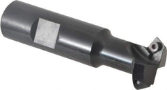 Kennametal - 30° Lead Angle, 1.077" Max Cut Diam, 3/4" Min Cut Diam, 6.6mm Max Depth of Cut, Indexable Chamfer and Angle End Mill - 2 Inserts, SDEB 26152 Insert Style, 3-1/4" Overall Length, Straight Shank - Eagle Tool & Supply