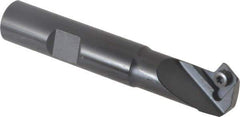 Kennametal - 30° Lead Angle, 0.787" Max Cut Diam, 0.46" Min Cut Diam, 6.6mm Max Depth of Cut, Indexable Chamfer and Angle End Mill - 1 Insert, SDEB 26152 Insert Style, 3" Overall Length, Straight Shank - Eagle Tool & Supply