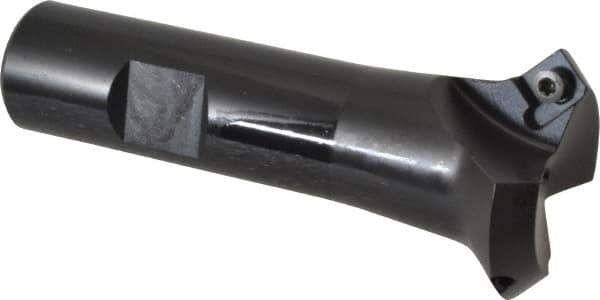 Kennametal - 45° Lead Angle, 1.387" Max Cut Diam, 0.95" Min Cut Diam, 4.96mm Max Depth of Cut, Indexable Chamfer and Angle End Mill - 2 Inserts, SDEB 26152 Insert Style, 3-1/4" Overall Length, Straight Shank - Eagle Tool & Supply
