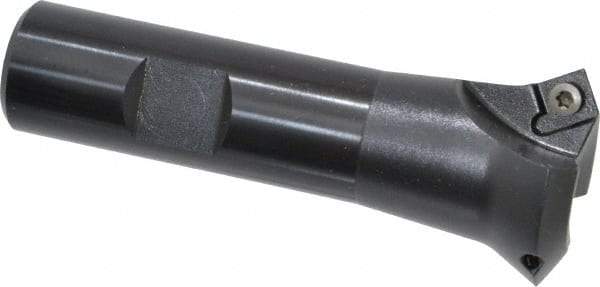 Kennametal - 60° Lead Angle, 1.271" Max Cut Diam, 3/4" Min Cut Diam, 3.45mm Max Depth of Cut, Indexable Chamfer and Angle End Mill - 2 Inserts, SDEB 26152 Insert Style, 3-1/4" Overall Length, Straight Shank - Eagle Tool & Supply