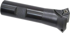 Kennametal - 60° Lead Angle, 1.271" Max Cut Diam, 3/4" Min Cut Diam, 3.45mm Max Depth of Cut, Indexable Chamfer and Angle End Mill - 2 Inserts, SDEB 26152 Insert Style, 3-1/4" Overall Length, Straight Shank - Eagle Tool & Supply