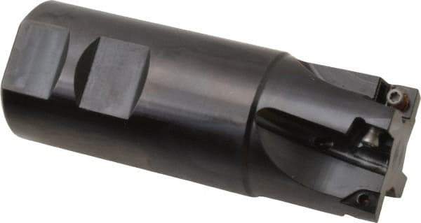 Kennametal - 1-1/2" Cut Diam, 6.57mm Max Depth of Cut, 1-1/2" Shank Diam, 102.36mm OAL, Indexable Square Shoulder End Mill - SPCT 3125.. Inserts, Weldon Shank, 0° Lead Angle - Eagle Tool & Supply