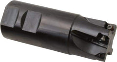 Kennametal - 1-1/2" Cut Diam, 6.57mm Max Depth of Cut, 1-1/2" Shank Diam, 102.36mm OAL, Indexable Square Shoulder End Mill - SPCT 3125.. Inserts, Weldon Shank, 0° Lead Angle - Eagle Tool & Supply