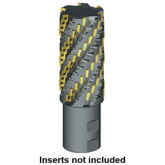 Kennametal - 1-1/2" Cut Diam, 3.37" Max Depth of Cut, 2" Shank Diam, 7-1/2" OAL, Indexable Square Shoulder Helical End Mill - ADCT 2328.., ADCT 1545.., ADKT 2328.., ADKT 1545.. Inserts, Weldon Shank - Eagle Tool & Supply