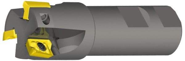 Kennametal - 1" Cut Diam, 12.7mm Max Depth of Cut, 1" Shank Diam, 3-1/2" OAL, Indexable Square Shoulder End Mill - ADKT 1545.. Inserts, Weldon Shank, 0° Lead Angle, Through Coolant - Eagle Tool & Supply