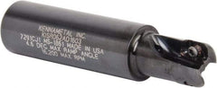 Kennametal - 5/8" Cut Diam, 0.357" Max Depth of Cut, 3/4" Shank Diam, 82.55mm OAL, Indexable Square Shoulder End Mill - AD.T 1035 Inserts, Weldon Shank, 0° Lead Angle, Through Coolant - Eagle Tool & Supply