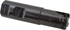Kennametal - 1" Cut Diam, 0.357" Max Depth of Cut, 1" Shank Diam, 101.6mm OAL, Indexable Square Shoulder End Mill - AD.T 1035 Inserts, Weldon Shank, 0° Lead Angle, Through Coolant - Eagle Tool & Supply