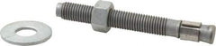 Made in USA - 3/4" Diam, 3/4" Drill, 6-1/4" OAL, 2-1/2" Min Embedment Wedge Expansion Concrete Anchor - Grade 5 Steel, Galvanized Finish, Hex Nut Head, Hex Drive, 4-1/4" Thread Length - Eagle Tool & Supply