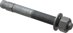 Made in USA - 7/8" Diam, 7/8" Drill, 8" OAL, 2-1/2" Min Embedment Wedge Expansion Concrete Anchor - Grade 5 Steel, Galvanized Finish, Hex Nut Head, Hex Drive, 4" Thread Length - Eagle Tool & Supply