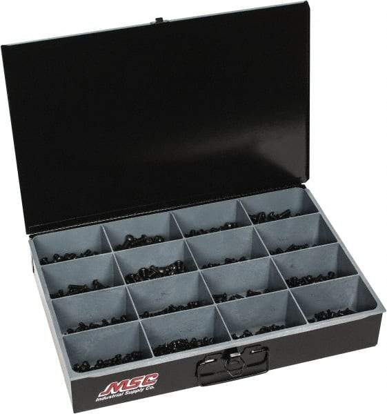 Value Collection - 1,100 Piece Alloy Steel Button Head & Socket Head Cap Screw Assortment - M4x10 to M8x25 Thread - Eagle Tool & Supply