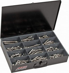 Value Collection - 290 Piece, 1/4 to 1/2" Screw, Stainless Steel Hex Drive Anchor Assortment - 1-3/4 to 5-1/2" Long - Eagle Tool & Supply