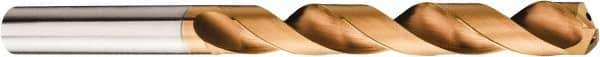 Sandvik Coromant - 10.3mm 140° Solid Carbide Jobber Drill - Multilayer TiAlN Finish, Right Hand Cut, Spiral Flute, Straight Shank, 5.5118" OAL, Split Point - Eagle Tool & Supply