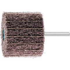 PFERD - 2-3/8" Diam x 2" Face Width, Aluminum Oxide Nonwoven Mounted Flap Wheel - 1/4" Shank Mount, 100 Grit, 10,000 Max RPM - Eagle Tool & Supply