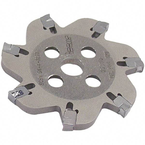 Iscar - Arbor Hole Connection, 0.106" Cutting Width, 0.413" Depth of Cut, 50mm Cutter Diam, 8mm Hole Diam, 7 Tooth Indexable Slotting Cutter - SGSA Toolholder, GSAN 3 Insert, Right Hand Cutting Direction - Eagle Tool & Supply