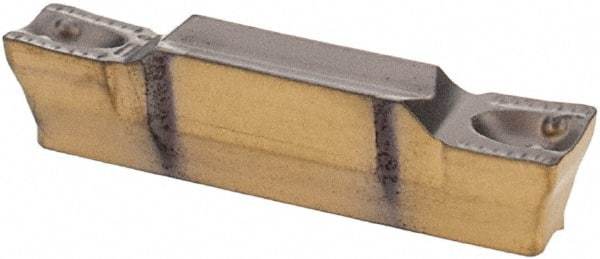 Iscar - 3002GRIP Y Grade IC830, 3mm Cutting Width Carbide Grooving Insert - 1.8mm Max Depth of Cut, Neutral, 0.2mm Corner Radius, TiAlN Finish - Eagle Tool & Supply