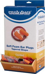 PRO-SAFE - Disposable, Corded, 32 dB Earplugs - Orange - Eagle Tool & Supply