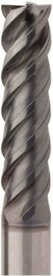 Seco - 4mm, 4 Flute, Single End, Solid Carbide, Corner Chamfer End Mill - 60mm OAL, 48° Helix, Right Hand Flute, 16mm LOC, Right Hand Cut - Eagle Tool & Supply