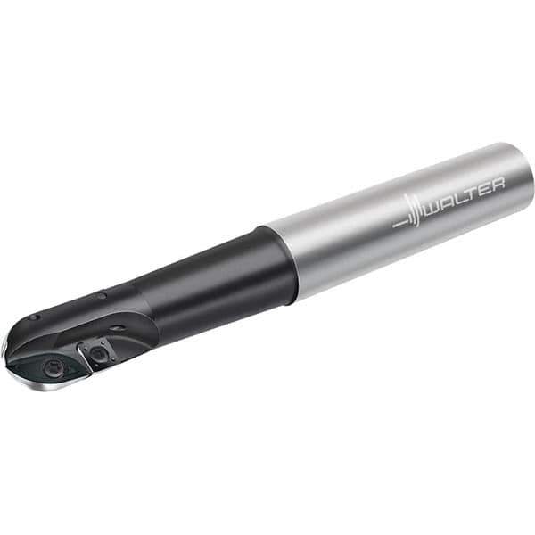 Walter - 20mm Cut Diam, 28mm Max Depth of Cut, 25mm Shank Diam, 150mm OAL, Indexable Ball Nose End Mill - 25,300 Max RPM - Eagle Tool & Supply
